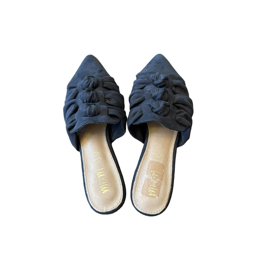 Mi.iM. Jenelle Triple Knot Pointed Mules Size 8.5 Dark Gray Flats Shoes Womens - Picture 3 of 5